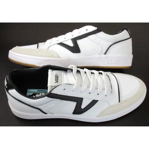 Vans Men's Lowland Cc Jmp R Court True White Black Leather Shoes Sizes NIB - Picture 2 of 5